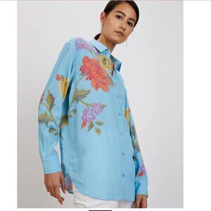 Zoe Shirt | KIT Blue Stitch Florals